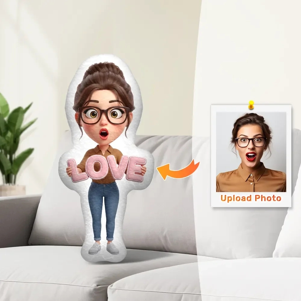 Cojín Love Minime Personalizado con Foto en Estilo Cartoon