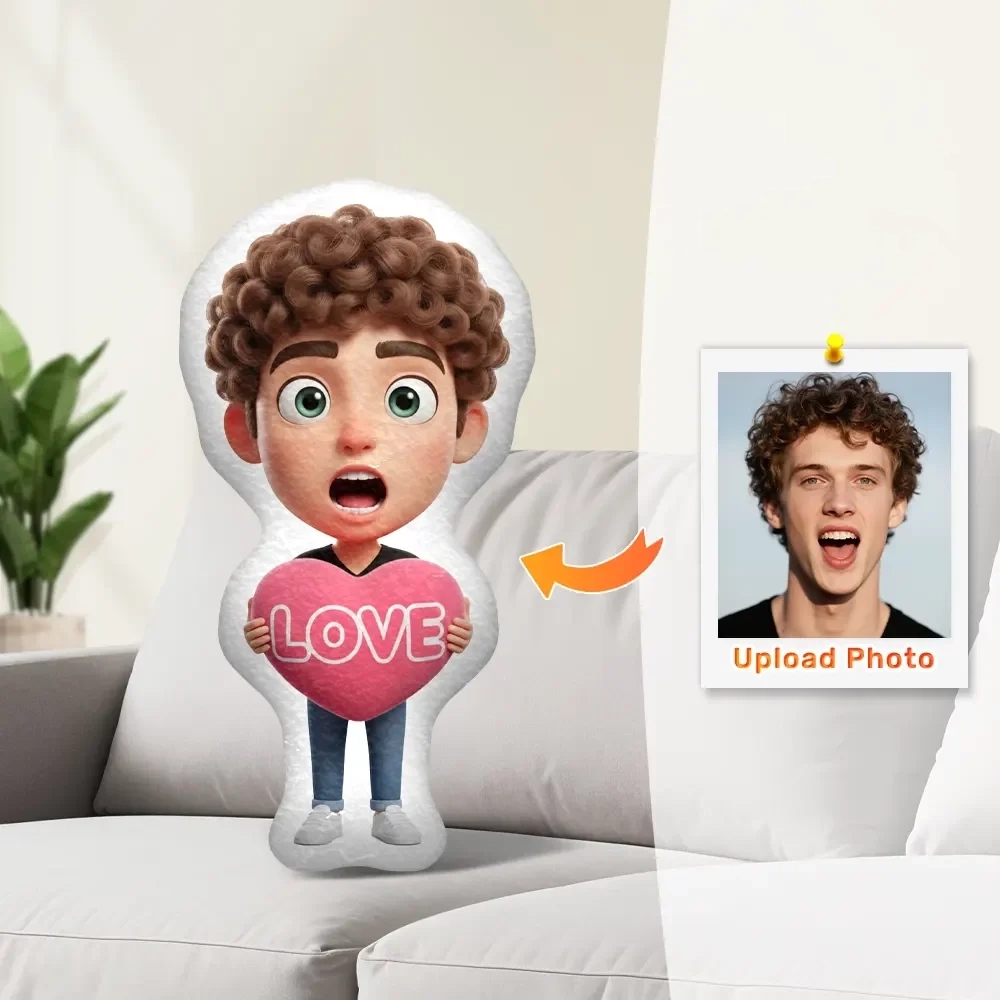 Cojín Love Minime Personalizado con Foto en Estilo Cartoon
