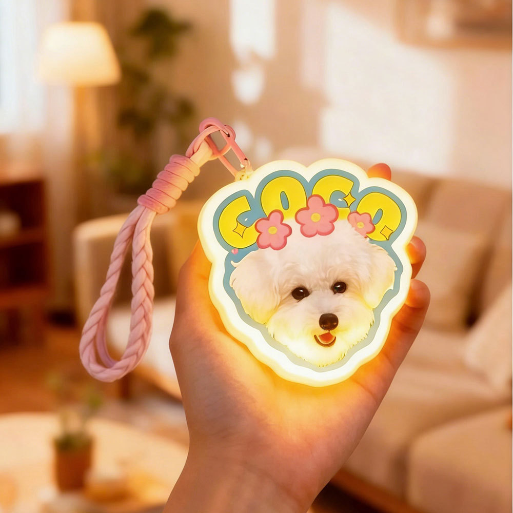 Llavero Personalizado con Foto de tu Mascota y Luz – Regalo Único para Amantes de Perros y Gatos