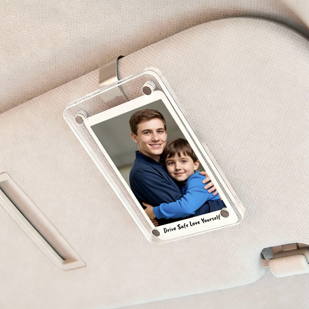 Clip Acrílico Personalizado para Visera del Coche Regalo emotivo para pareja y familia