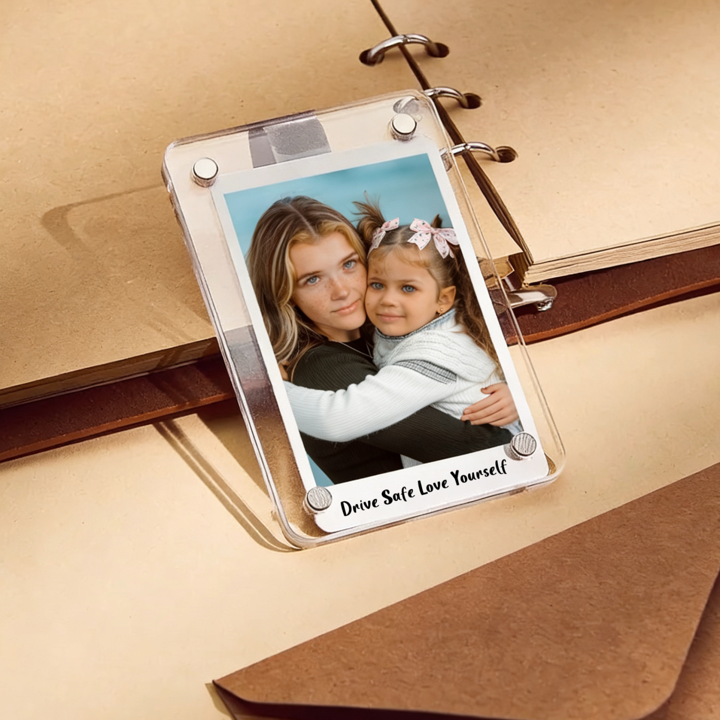 Clip Acrílico Personalizado para Visera del Coche Regalo emotivo para pareja y familia