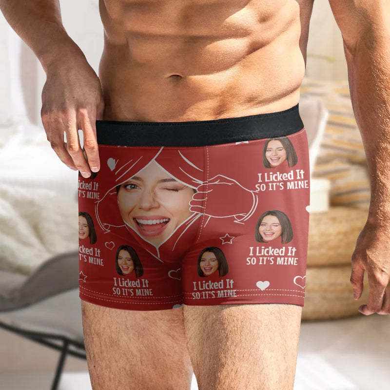 Foto Personalizada 'la Lamí, Así Que Es Mía' - Calzoncillos Bóxer Personalizados Para Hombre