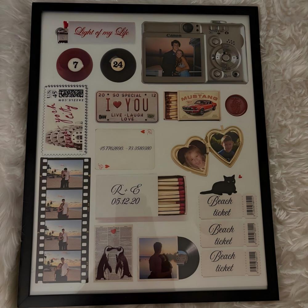 Custom Photo Matchbox Keepsake Frame – Personalized Memory Matchbox Display Anniversary & Valentine’s Day Gift