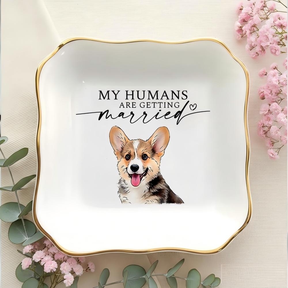 Plato para Anillos con Retrato de Mascota Personalizado – Joyero Decorativo, Regalo de Compromiso para Ella