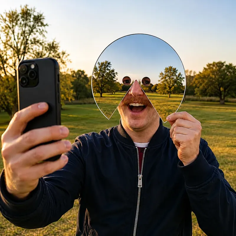 Máscara De Espejo Acrílico, Accesorio Fotográfico Montado En La Cabeza, Máscara Facial De Espejo De Superficie Reflectante Para Sesiones De Fotos - CustWitES