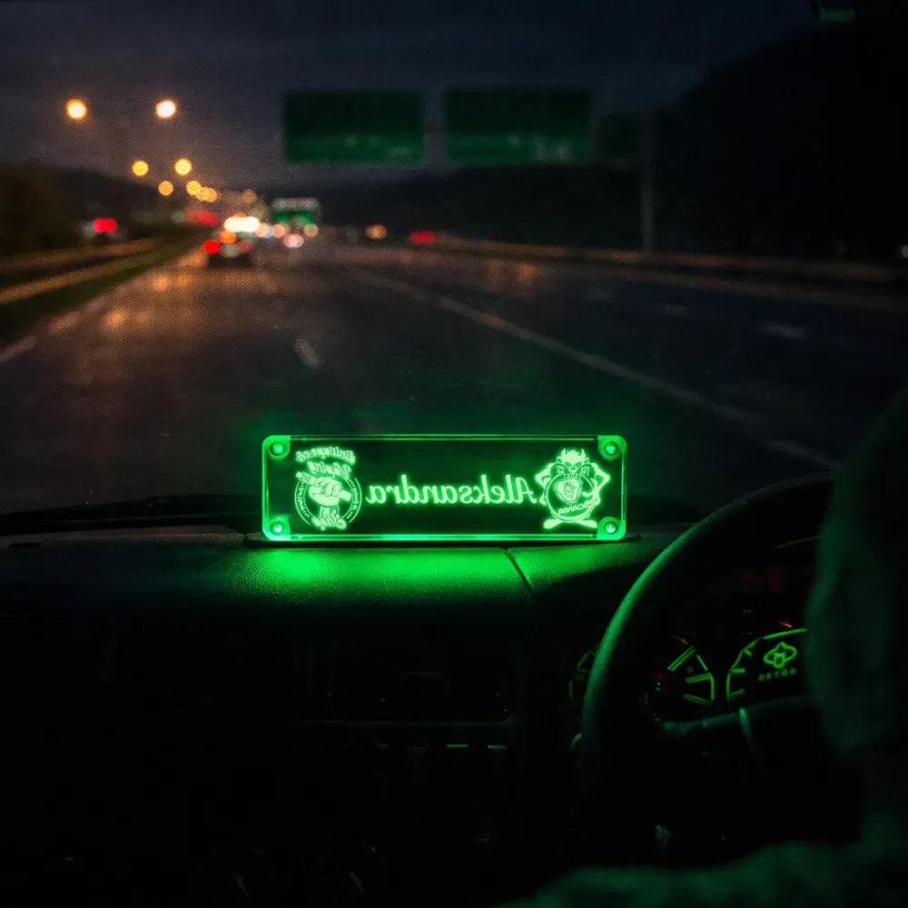 Placa Led Personalizada Para El Coche - Luz Interior Rgb Personalizada Con Control Remoto Regalo del Día del Padre para papá