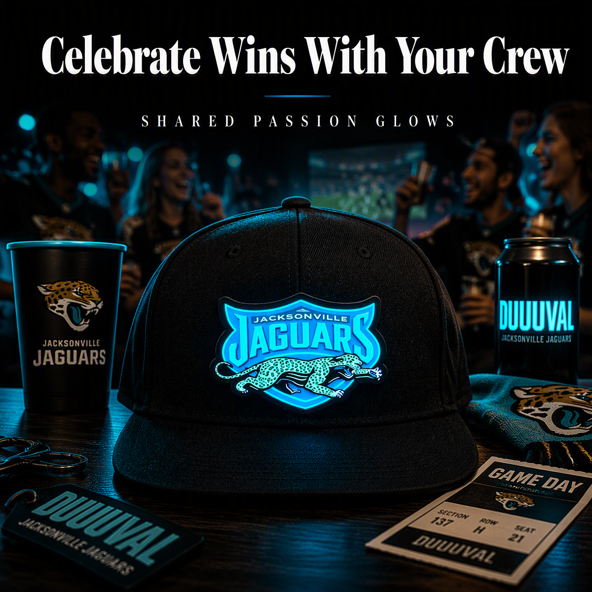 Football Fan LED Light-Up Snapback Cap