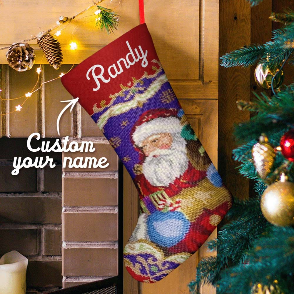 Calcetines Navideños Personalizados Con Nombre, Adornos Navideños, Calcetines Navideños Bordados Personalizados, Regalos De Navidad