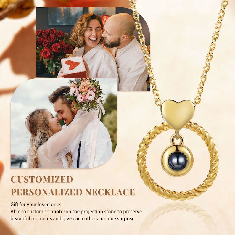 Collar Con Proyección De Fotos Personalizado, Joyería Con Imagen Conmemorativa, Collar Con Foto Familiar Para Mascotas, Regalo De Boda, Cumpleaños Y Graduación Para Ella. - CustWitES