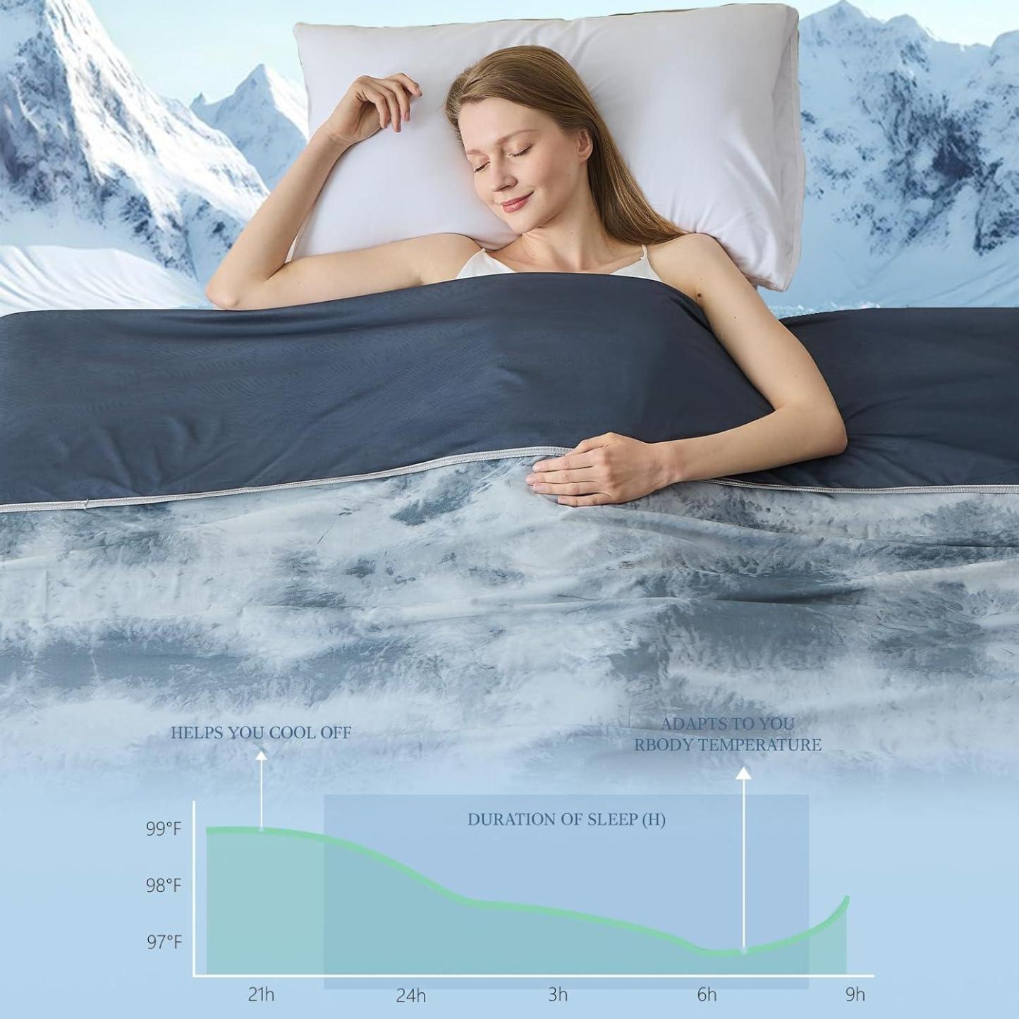 Manta Refrescante Tamaño Queen (90 X 90 Pulgadas), Manta Fría Para Personas Que Duermen Calientes, Ultra Fresca, Ligera Y Transpirable, Suave Y Delgada Para Sudores Nocturnos, Cama Y Sofá - CustWitES