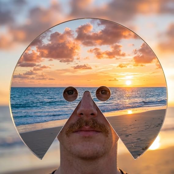 Máscara De Espejo Acrílico, Accesorio Fotográfico Montado En La Cabeza, Máscara Facial De Espejo De Superficie Reflectante Para Sesiones De Fotos