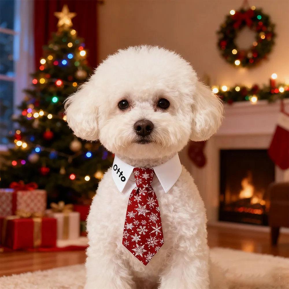 Corbata Navideña Personalizada Con Nombre Para Mascotas: Regalo Perfecto Para Amantes De Los Animales.
