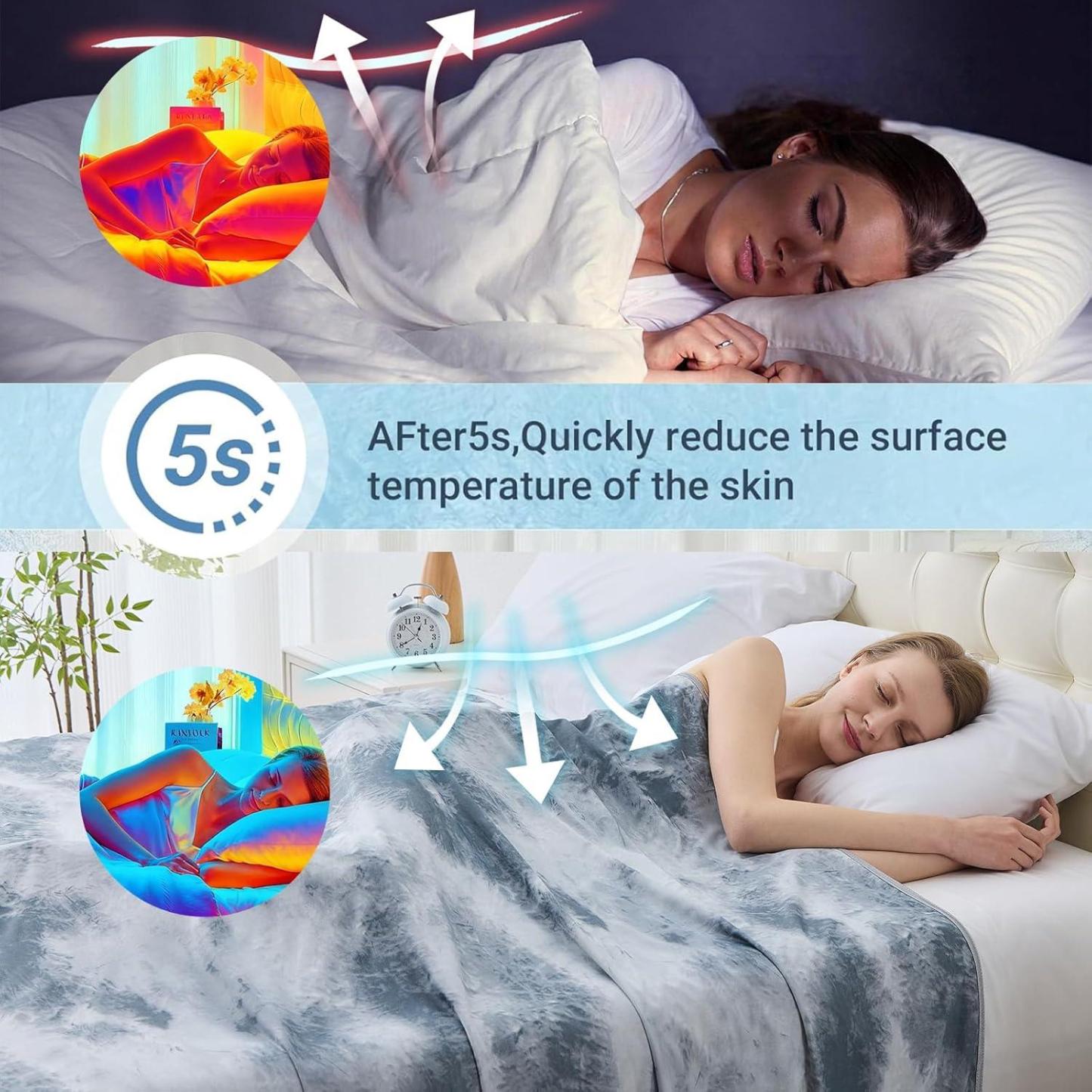 Manta Refrescante Tamaño Queen (90 X 90 Pulgadas), Manta Fría Para Personas Que Duermen Calientes, Ultra Fresca, Ligera Y Transpirable, Suave Y Delgada Para Sudores Nocturnos, Cama Y Sofá - CustWitES