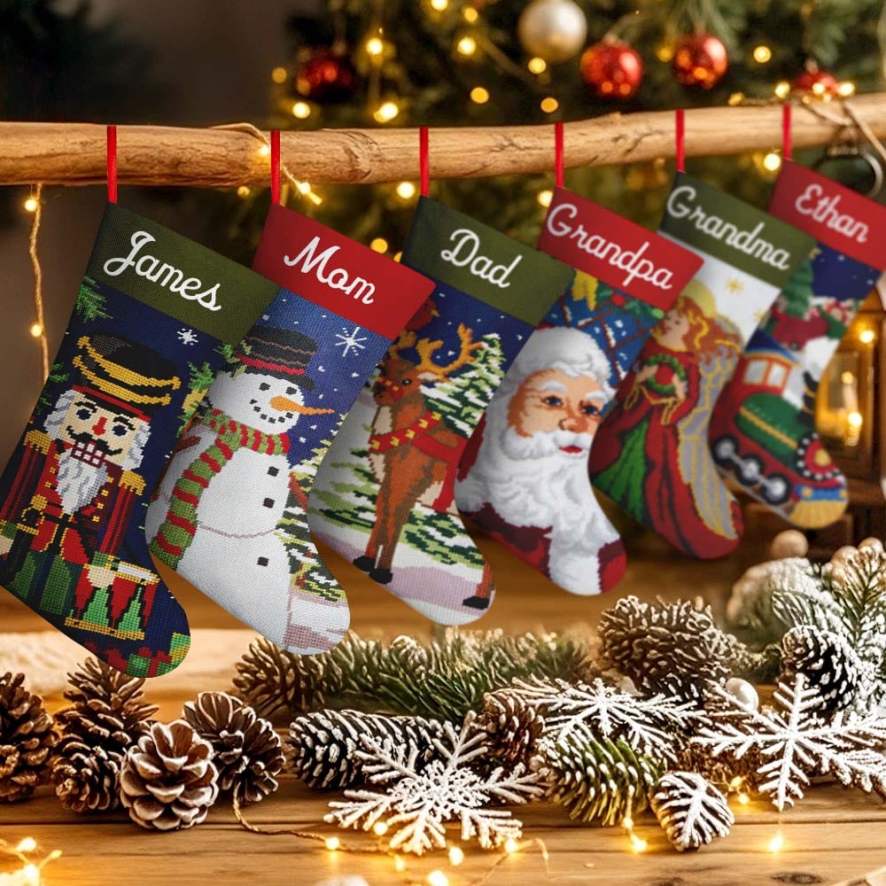 Calcetines Navideños Personalizados Con Nombre, Adornos Navideños, Calcetines Navideños Bordados Personalizados, Regalos De Navidad