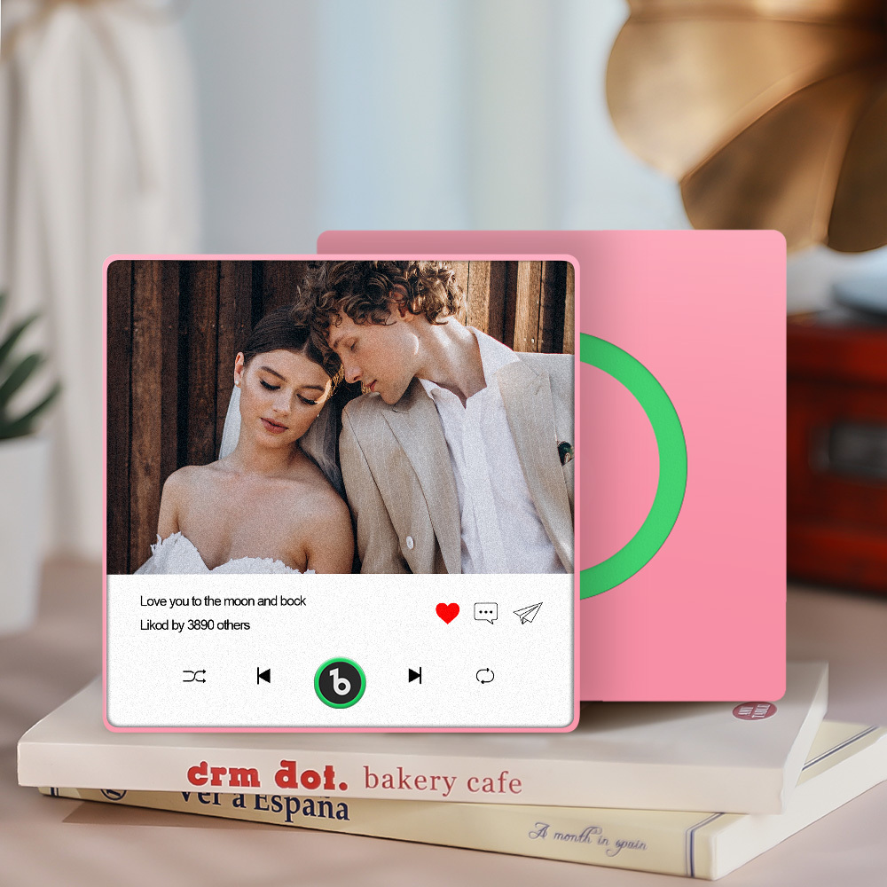 Custom Photo and Text Music Fridge Magnet with Colorful Frame Music Wall Photo Sticker Music Movement That Can Be Played - CustWitUK