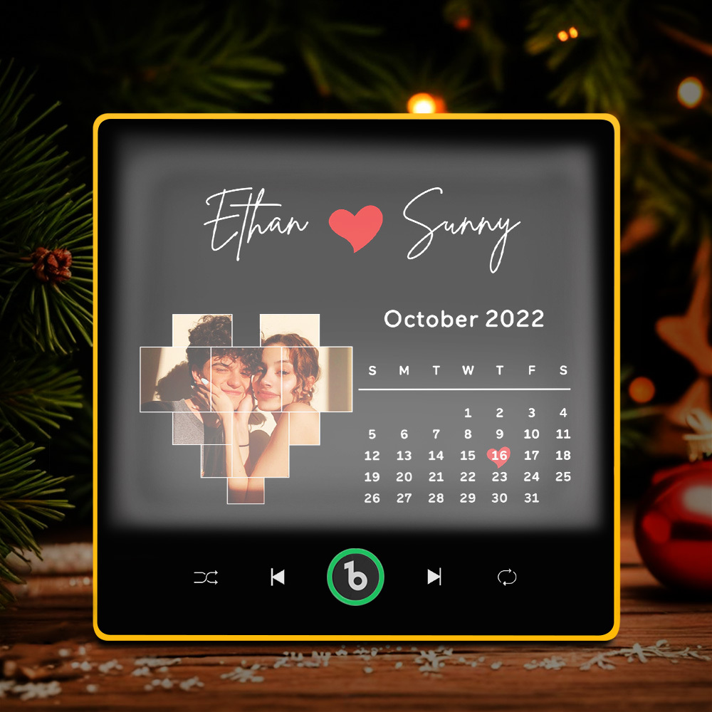 Imán De Nevera Musical Personalizado Con Marco Luminoso Y Colorido. Imán De Nevera Con Forma De Álbum Musical Para La Pared. Regalo Perfecto Para Navidad. - CustWitES