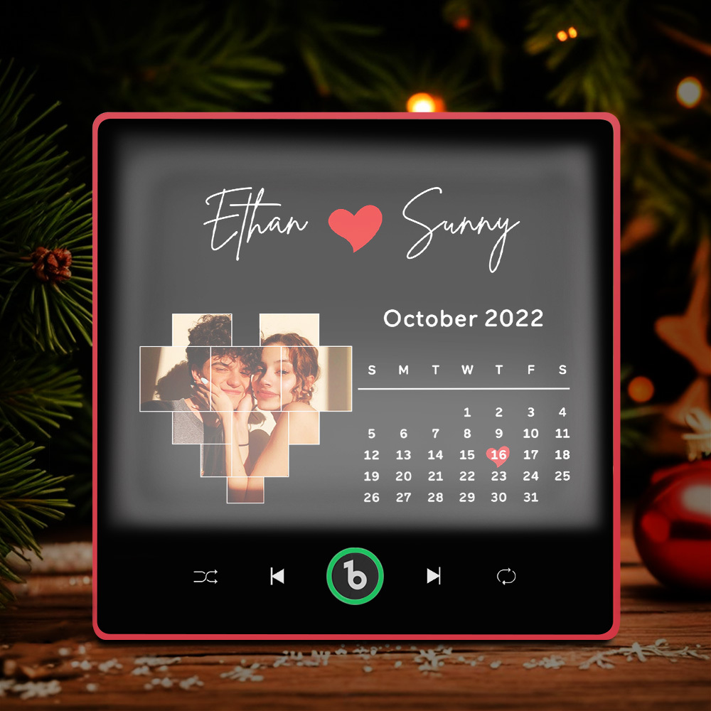 Imán De Nevera Musical Personalizado Con Marco Luminoso Y Colorido. Imán De Nevera Con Forma De Álbum Musical Para La Pared. Regalo Perfecto Para Navidad. - CustWitES