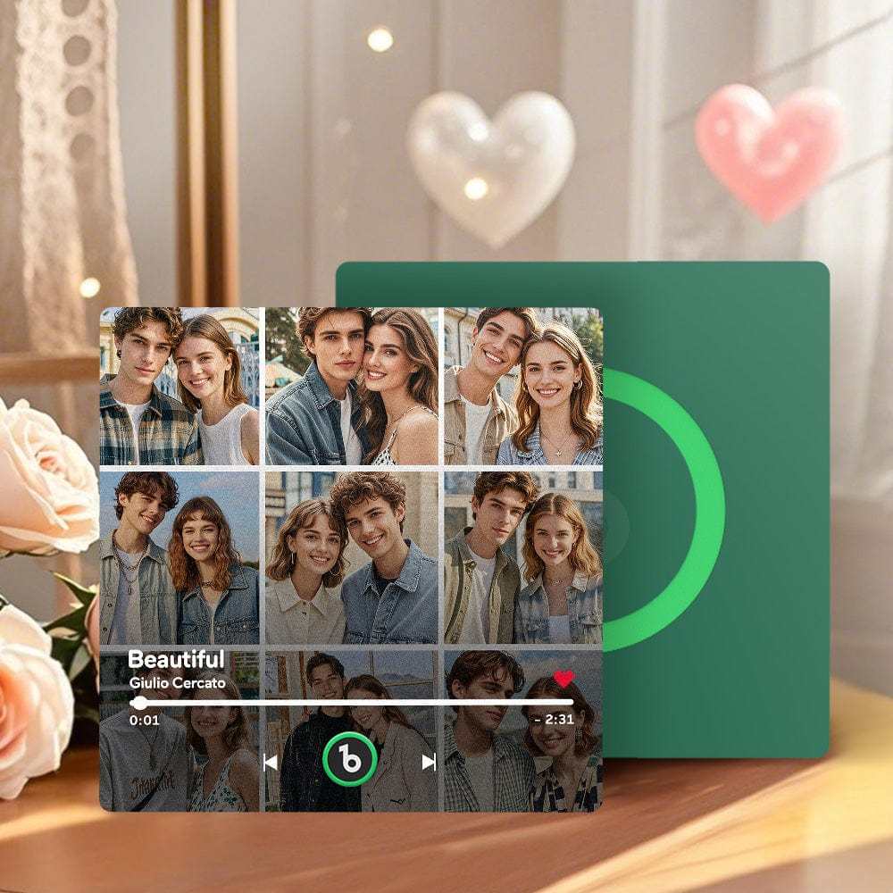 Imán Y Foto Musical Para Nevera Personalizados Con Marco Colorido, Adhesivo Para Pared Con Música, Canción Reproducible, Regalo De San Valentín Para Pareja. - CustWitES