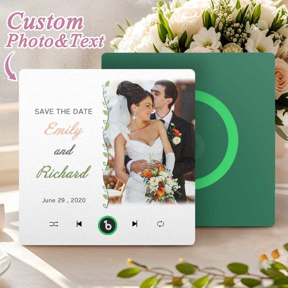 Imán De Nevera Con Música Personalizado, Regalo De Boda Para Parejas. Imanes De Música Personalizados Que Pueden Reproducir Canciones. - CustWitES