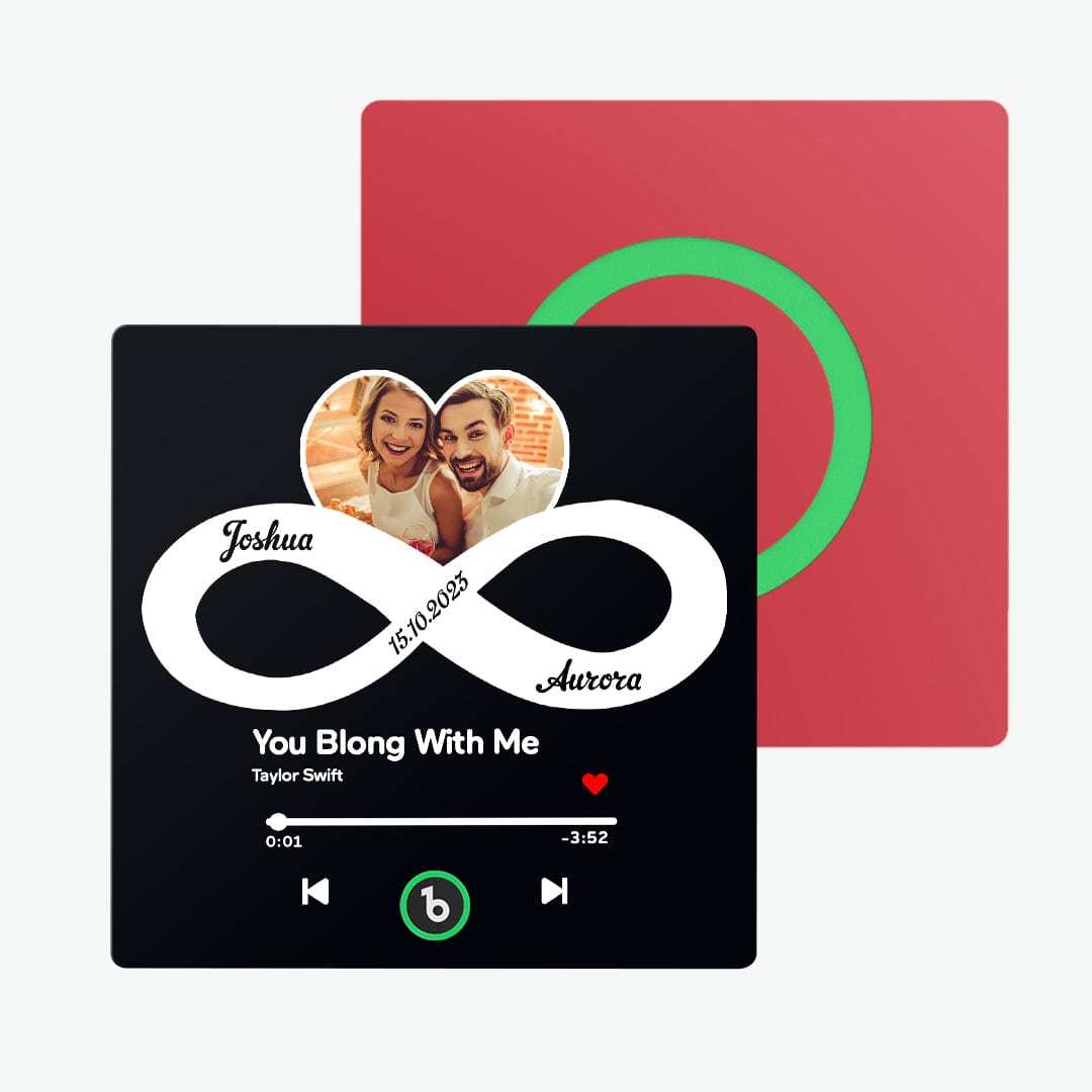 Imán De Nevera Personalizado Con Música Y Foto Con Texto 'amor Infinito', Regalo Para Pareja - CustWitES