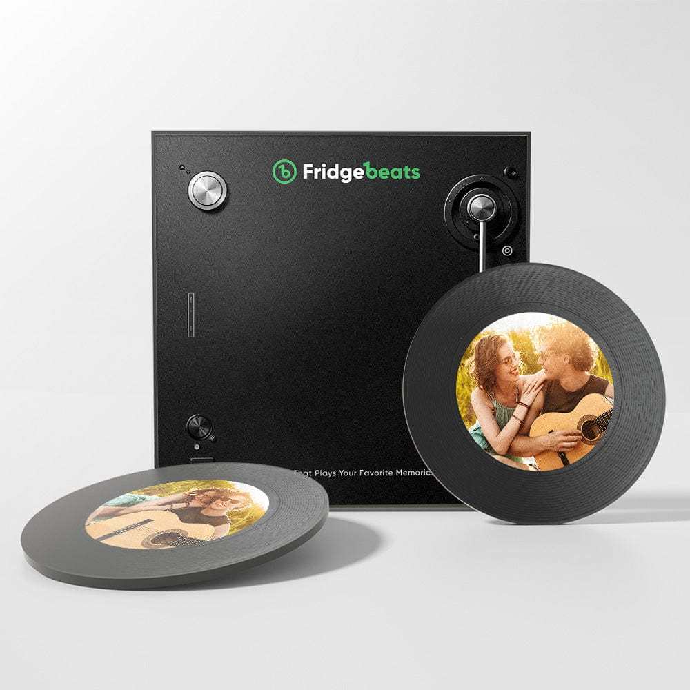 Imán De Nevera Personalizado Con Música Y Fotos. Permite Personalizar De 1 A 6 Vinilos Y Canciones. - CustWitES