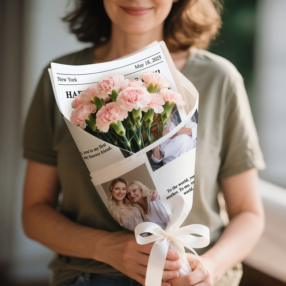 Póster Personalizado Estilo Periódico con Foto y Texto para el Día de la Madre – Regalo Personalizado para Mamá