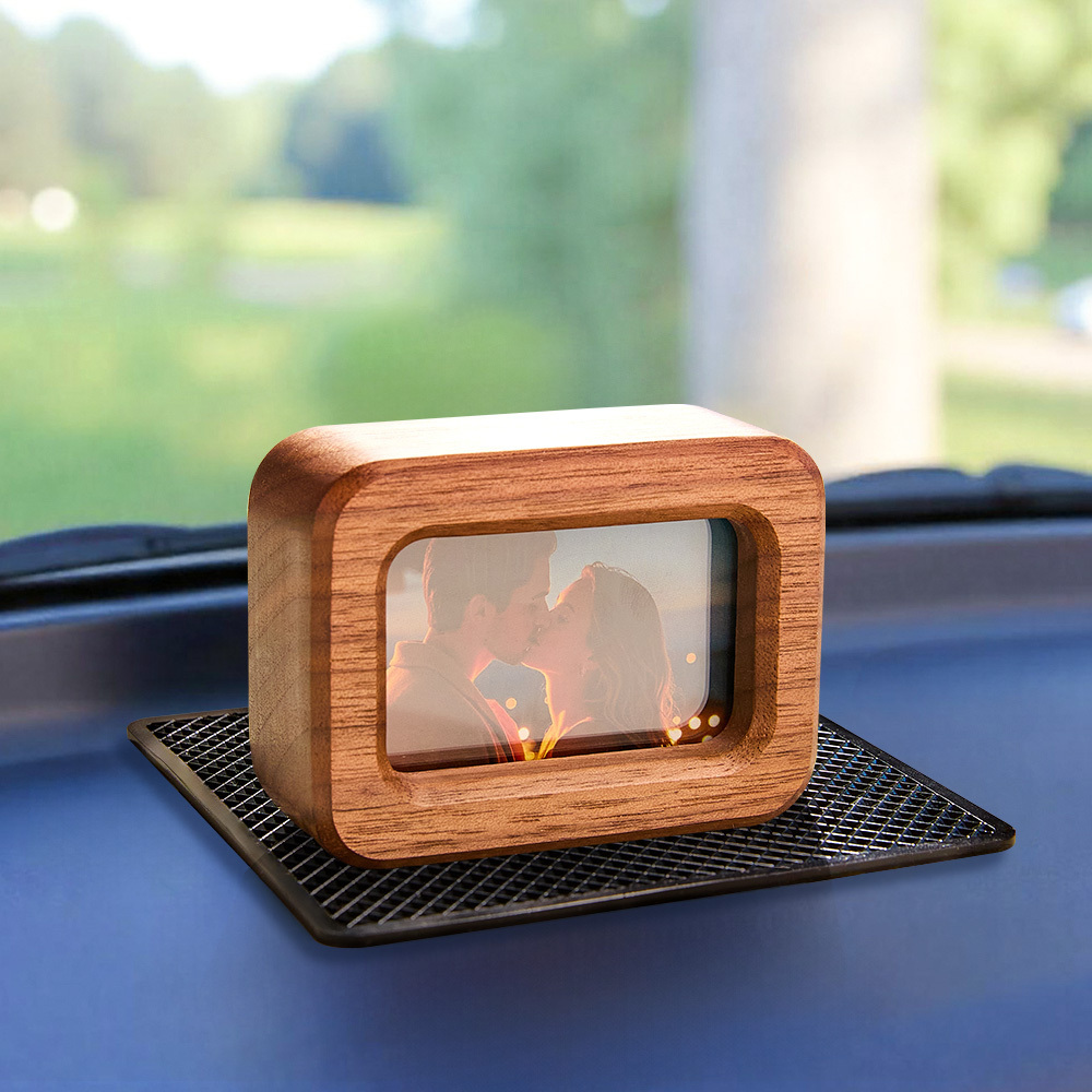 Mini Marco De Fotos Personalizado, Marco De Fotos De Coche De Nogal Negro, Adornos Creativos