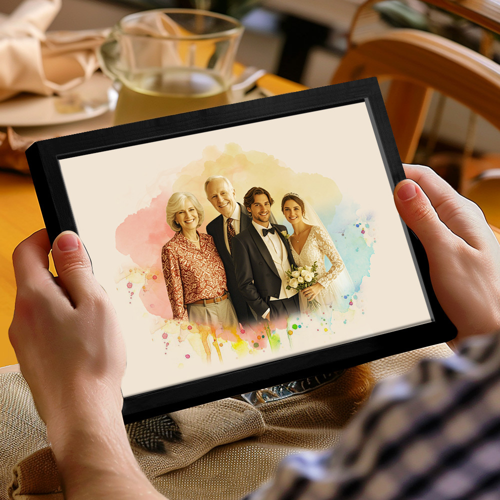 Retrato Familiar Personalizado en Acuarela – Un Regalo Memorable
