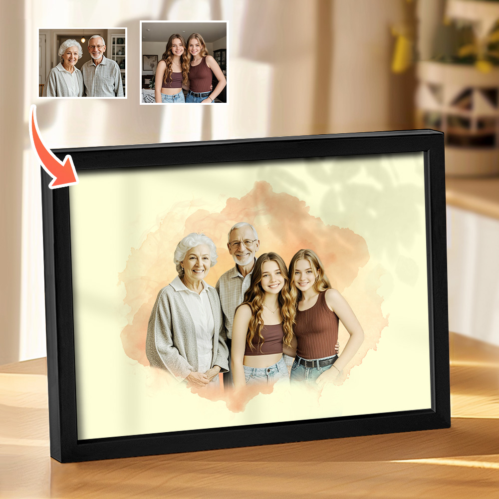 Retrato Familiar Personalizado en Acuarela – Un Regalo Memorable