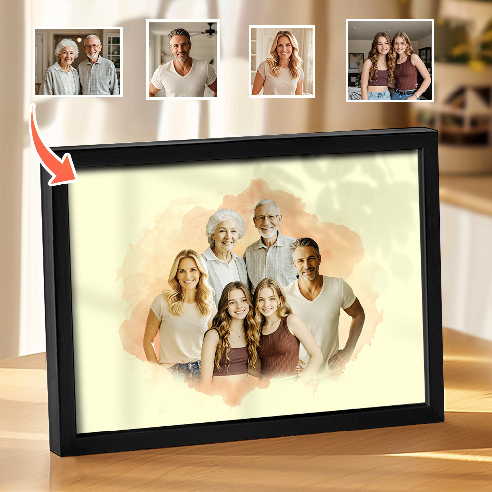 Retrato Familiar Personalizado en Acuarela – Un Regalo Memorable