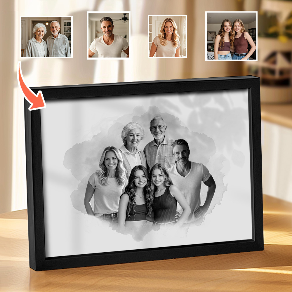 Retrato Familiar Personalizado en Acuarela – Un Regalo Memorable