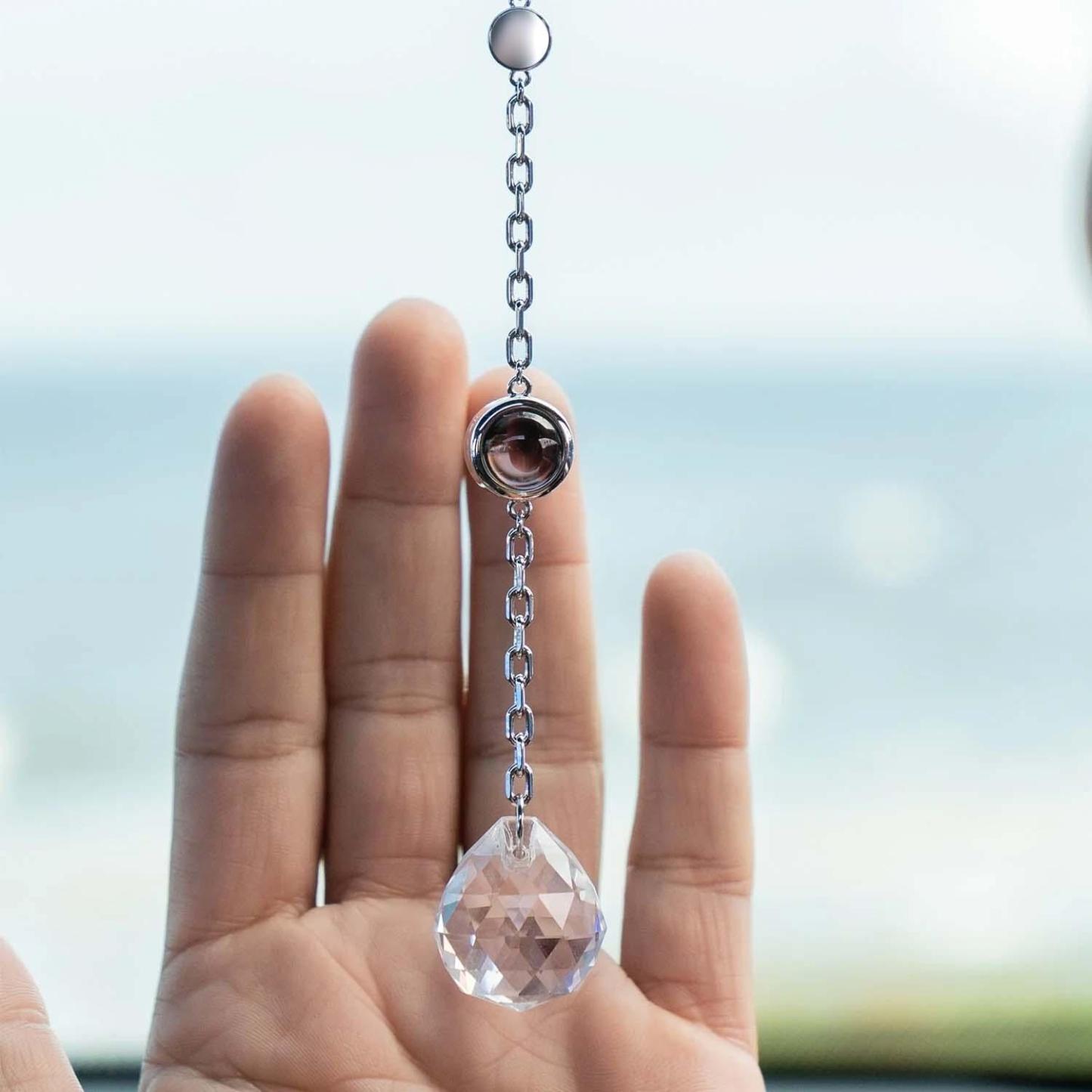 Personalized Guardian Angel Photo Sun Catcher Projection Car Ornaments Memorial Gift - CustWitUK