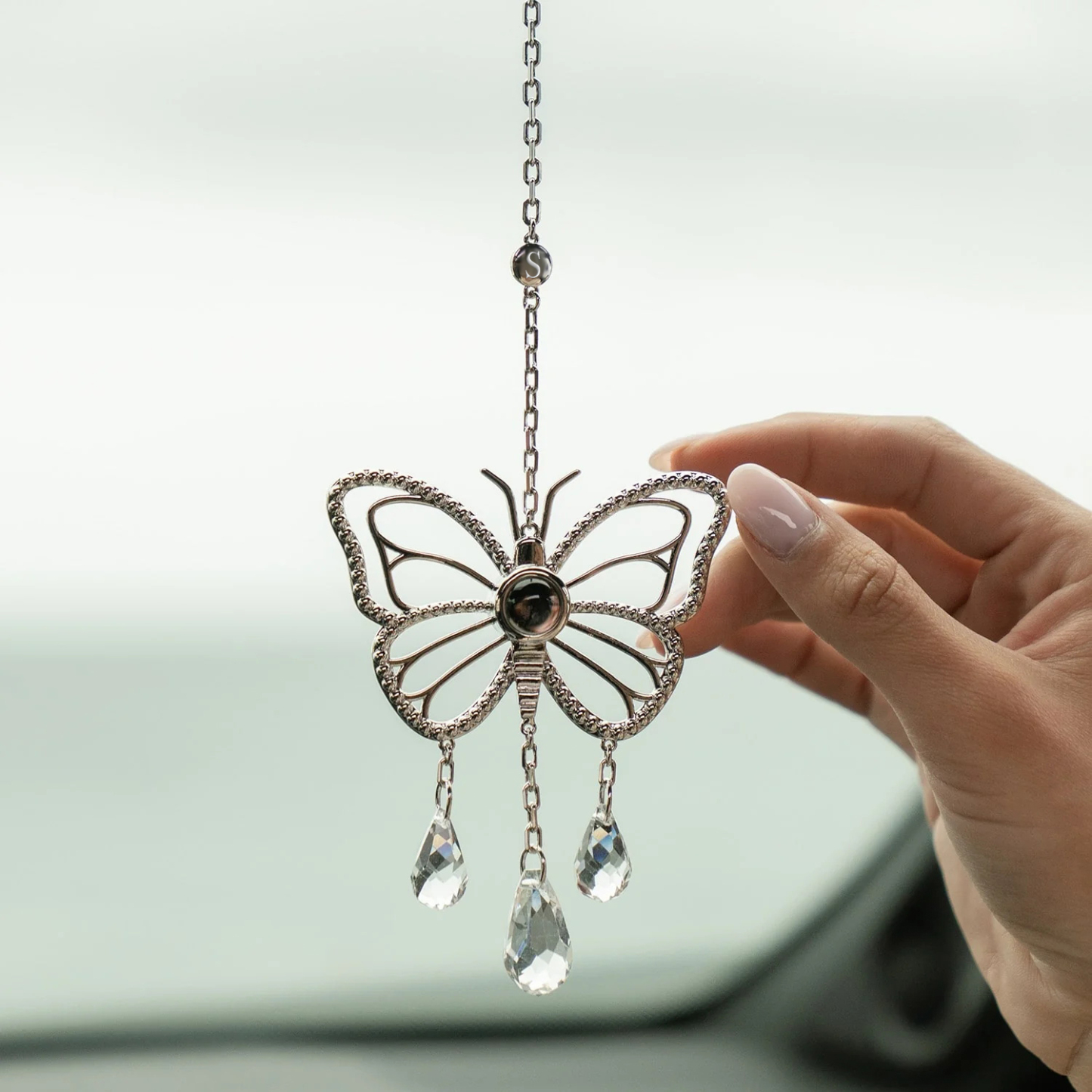 Personalized Guardian Angel Photo Sun Catcher Projection Car Ornaments Memorial Gift - CustWitUK
