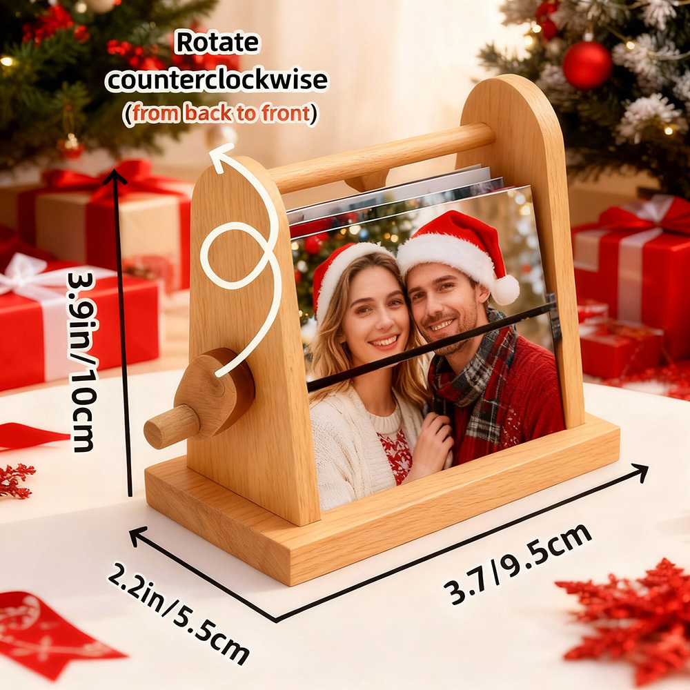 Álbum De Fotos Personalizado Con Marco Para 16 Fotos, Único, Con Manivela, Ideal Para Papá, Mamá, Bodas, Aniversarios, Navidad O Como Regalo Original. - CustWitES