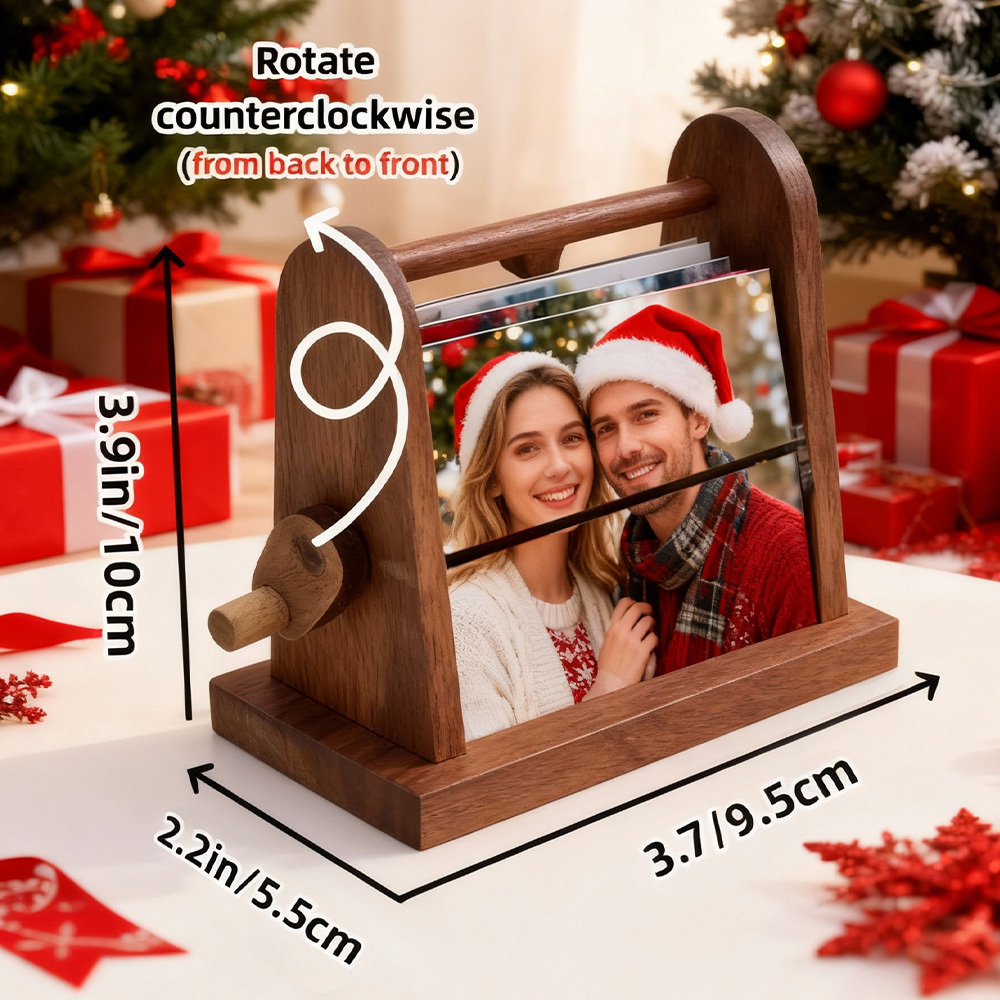 Álbum De Fotos Personalizado Con Marco Para 16 Fotos, Único, Con Manivela, Ideal Para Papá, Mamá, Bodas, Aniversarios, Navidad O Como Regalo Original. - CustWitES