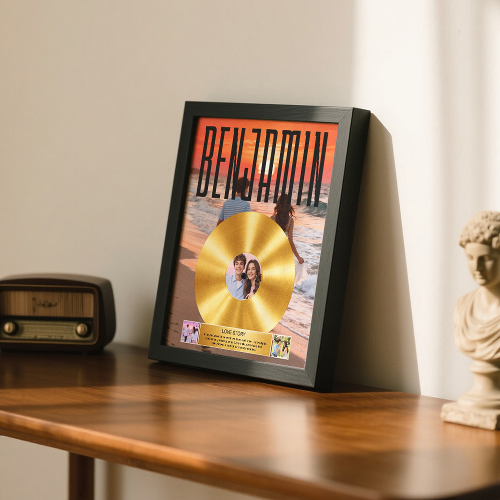 Decoración Personalizada Con Forma De Disco De Oro Para Aniversario, Regalo Para Parejas En El Día De San Valentín.