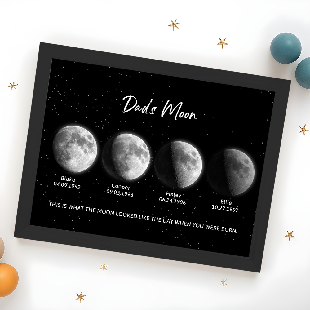 Luz Nocturna De Fase Lunar Personalizada Con Impresión Del Cielo, Luna De Papá, Regalos Únicos Para El Día Del Padre - CustWitES