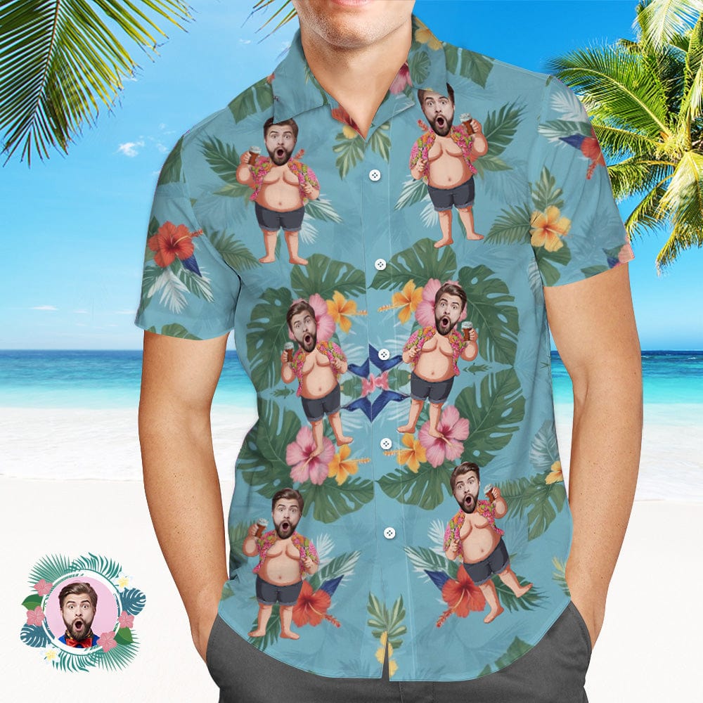 Camisa Hawaiana Personalizada Con Cara, Camisa Hawaiana Divertida Con Cara Personalizada, Regalos Para Fiestas En La Playa, Regalos En Varios Estilos - CustWitES