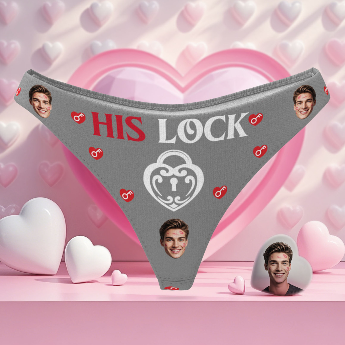 Custom Photo Panties Personalized His Lock Women's Underwear Valentine's Gift for Girlfriend