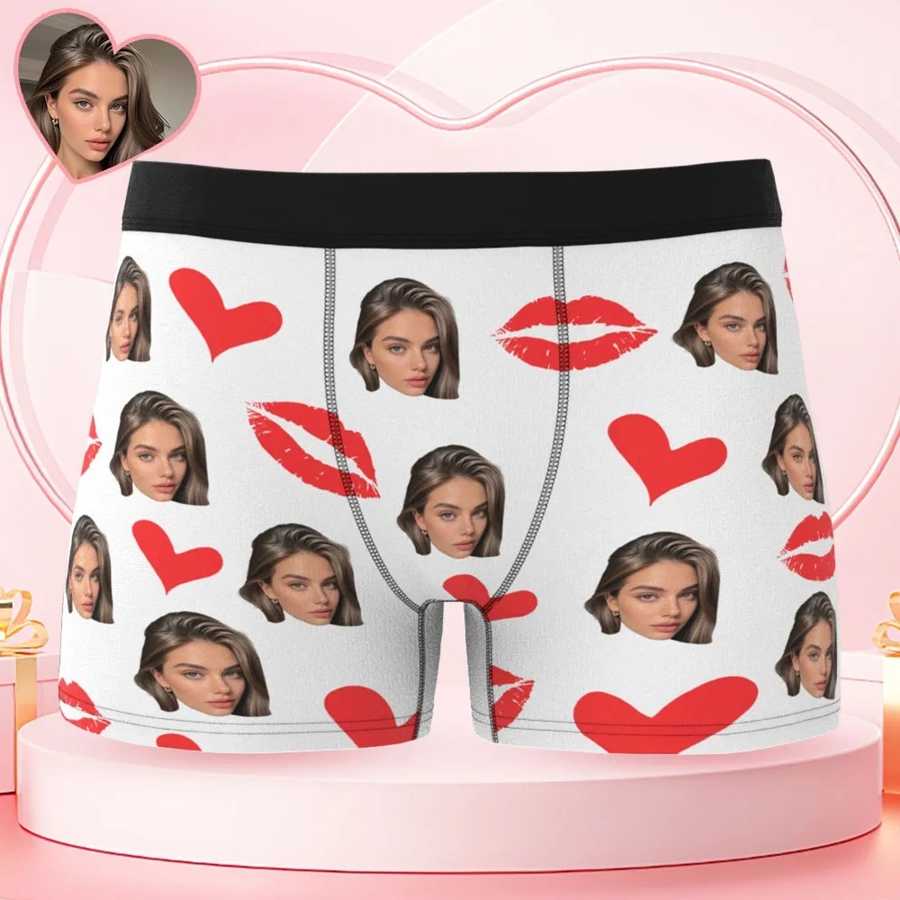 Personalized Red Lips, Custom Underwear, Custom Photo Underwear, Custom Photo Christmas Panties