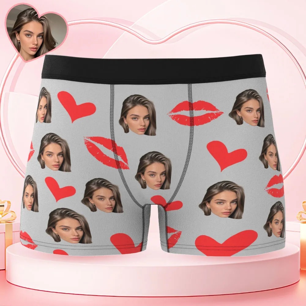 Personalized Red Lips, Custom Underwear, Custom Photo Underwear, Custom Photo Christmas Panties