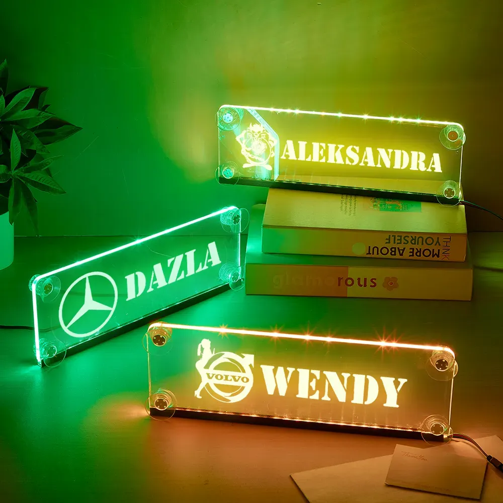 Placa Led Personalizada Para El Coche - Luz Interior Rgb Personalizada Con Control Remoto Regalo del Día del Padre para papá