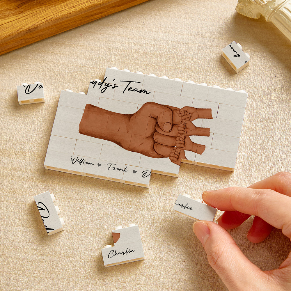 Bloques De Construcción Personalizados Para Papá, Rompecabezas Del Equipo De Construcción, Regalo Para Papá - CustWitES