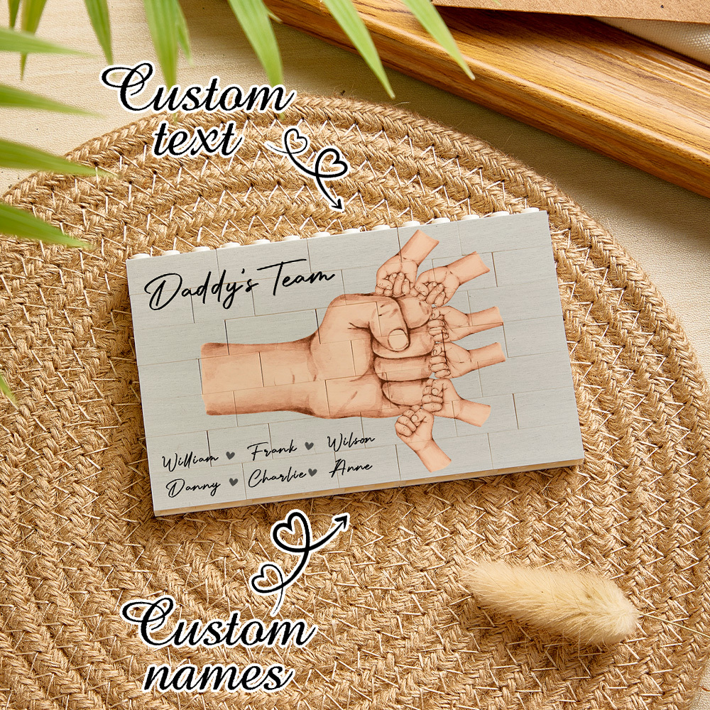 Bloques De Construcción Personalizados Para Papá, Rompecabezas Del Equipo De Construcción, Regalo Para Papá - CustWitES