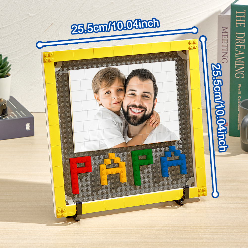 Rompecabezas De Bloques De Construcción Con Fotos Personalizados, Marco De Fotos Personalizado Con Bloques De Construcción Para Papá, Regalos Para El Día Del Padre - CustWitES