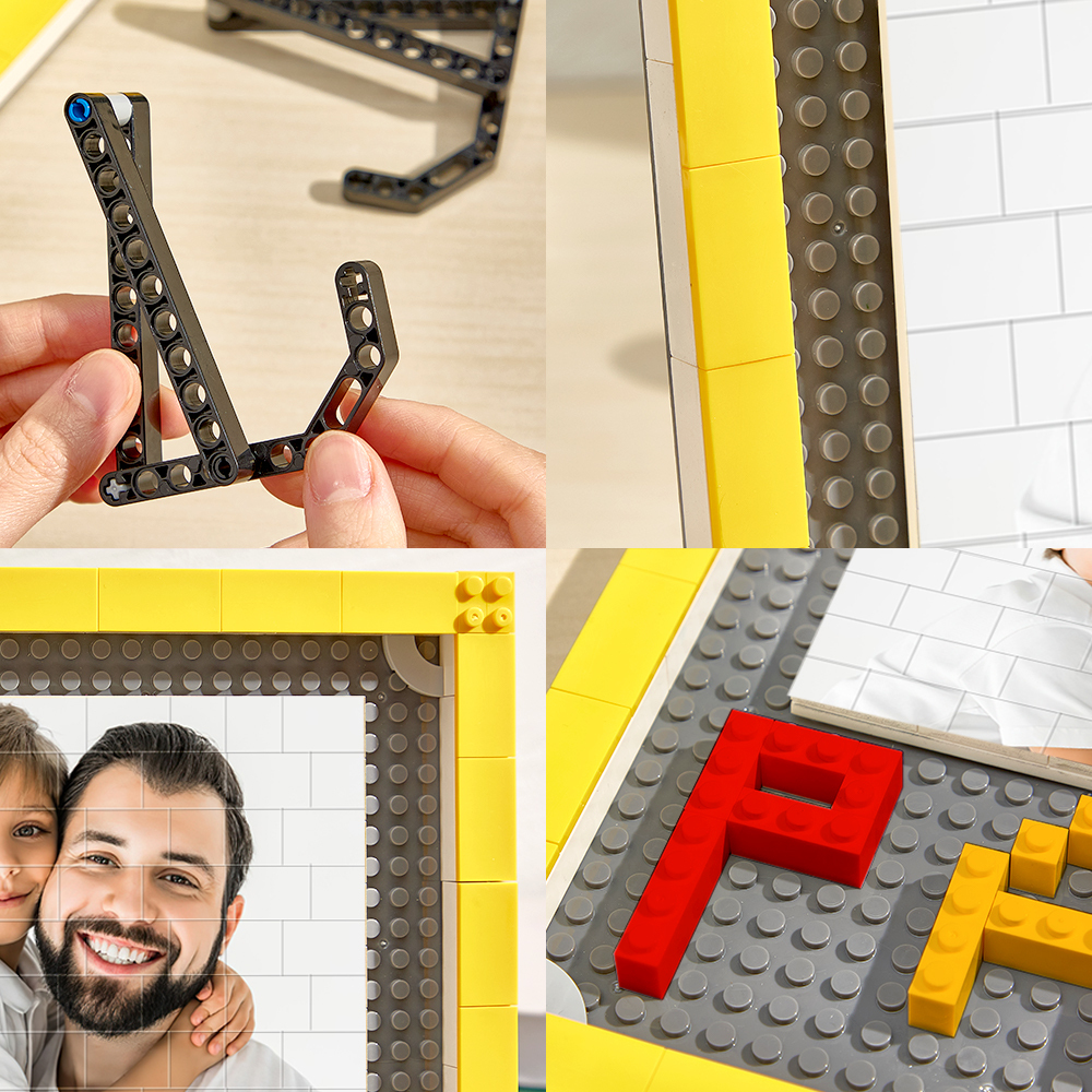 Rompecabezas De Bloques De Construcción Con Fotos Personalizados, Marco De Fotos Personalizado Con Bloques De Construcción Para Papá, Regalos Para El Día Del Padre - CustWitES