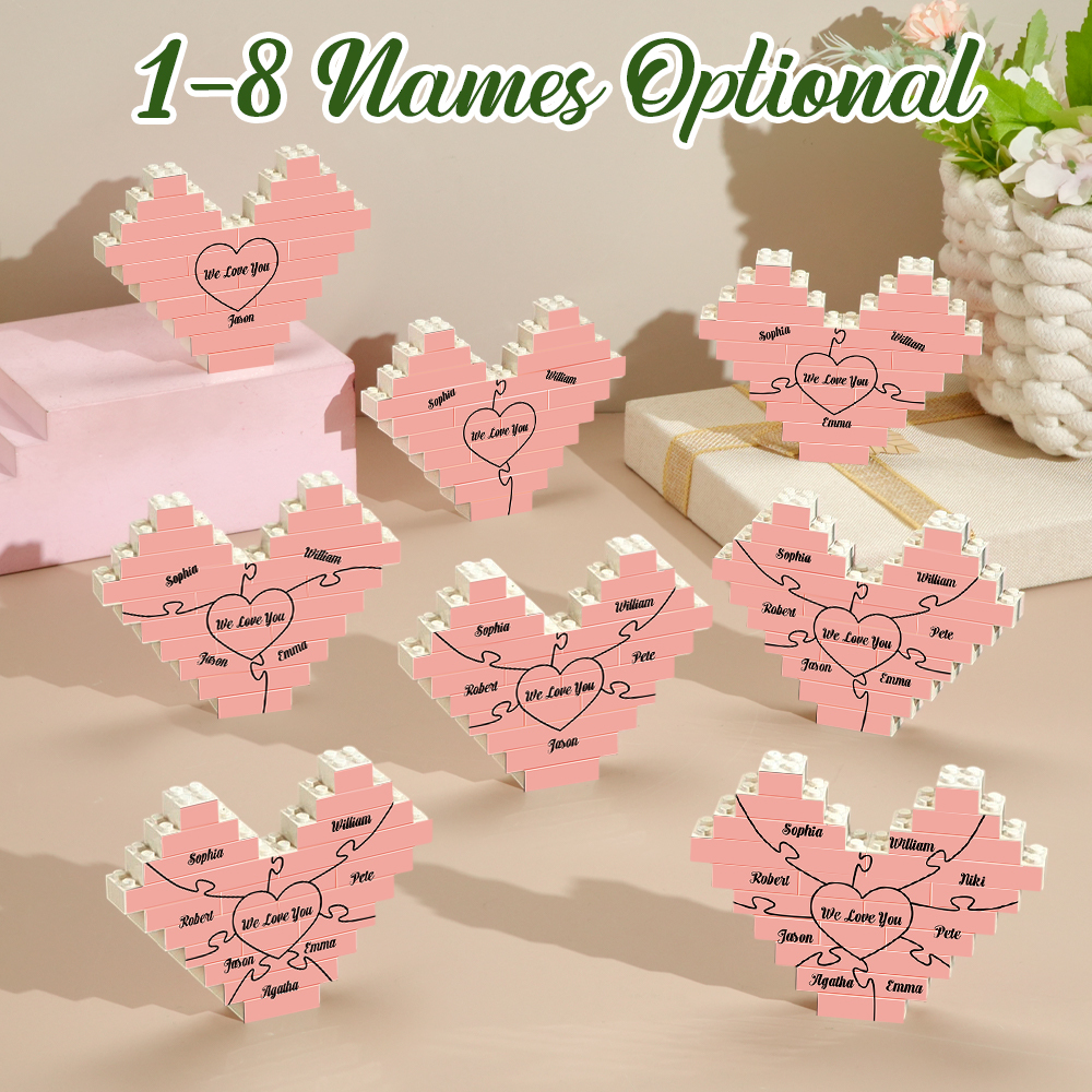 Rompecabezas De Ladrillos De Construcción De Fotos De Mamá Personalizados Con Bloque De Fotos De Nombre De Familia Para Regalo Del Día De La Madre - CustWitES