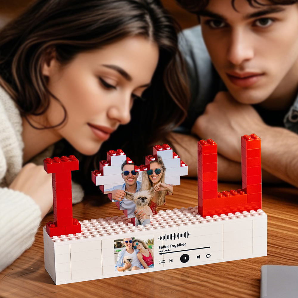 Rompecabezas De Bloques De Construcción Con Foto Personalizada 'te Amo', Código De Spotify, Música, Foto, Regalo Para Pareja - CustWitES