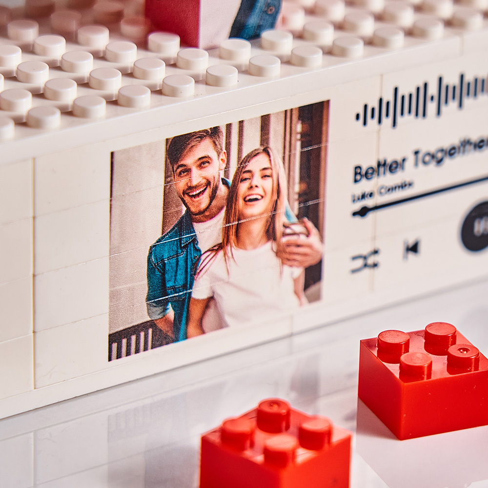 Rompecabezas De Bloques De Construcción Con Foto Personalizada 'te Amo', Código De Spotify, Música, Foto, Regalo Para Pareja - CustWitES