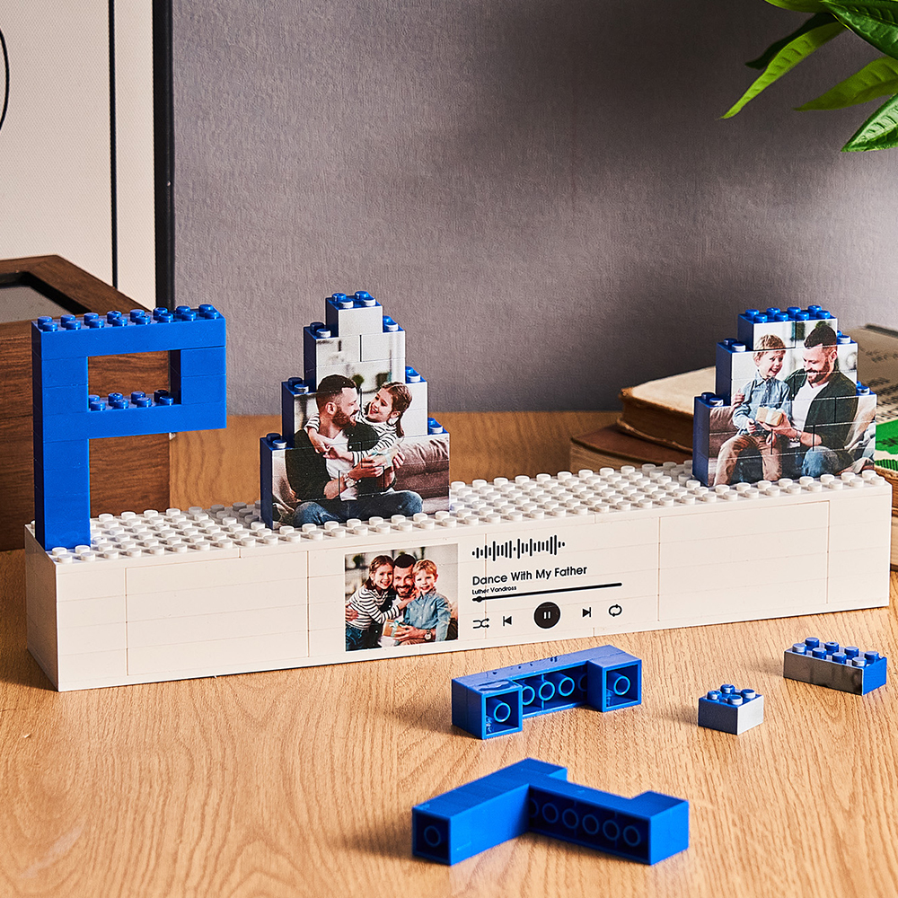 Rompecabezas De Ladrillos Para Construir Con Foto De Papá Personalizados, Código De Spotify, Bloque De Foto Musical, Regalos Para El Día Del Padre - CustWitES